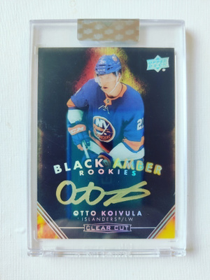 Otto Koivula - 19-20 UD Clear-Cut Black Amber Rookies Auto