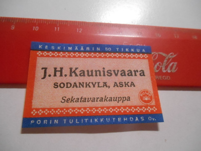 TT Etiketti Puijo J.H.Kaunisvaara Sodankylä Aska