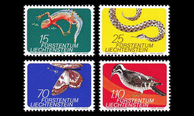 Liechtenstein 609-12 ** Eläimiä (1974)