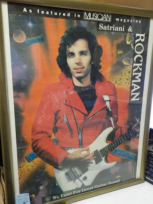 JOE SATRIANI KEHYSTETTY RARE PROMO POSTERI 90-LUVULTA (W)