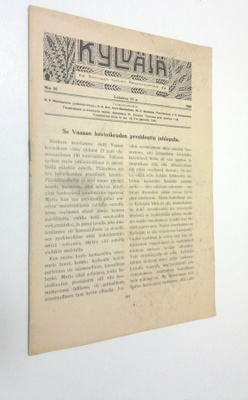 Kylväjä n:o 20/1926 : raittiuden ystävien äänenkannattaja...
