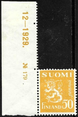 1930 M-30 Leijona 50 p keltainen ** Lape 148 LP Lm1 TIL N:o