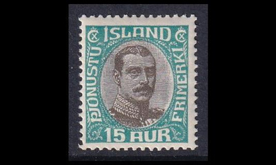 Islanti 37 ** Virkamerkki Christian X 15 A (1920)