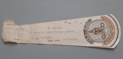 signatuuri Loimaan apteekki -47 malli II