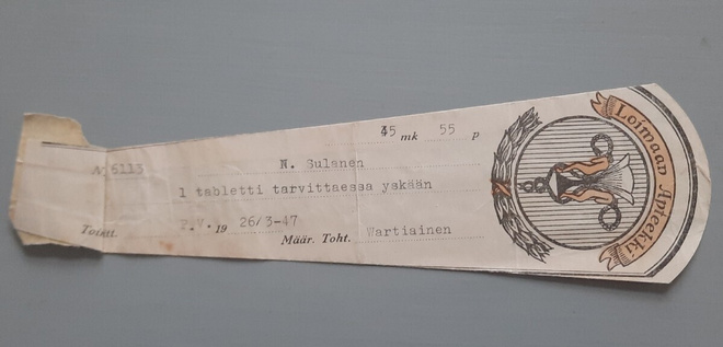 signatuuri Loimaan apteekki -47 malli II