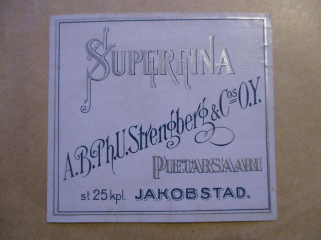 PH.U.STRENGBERG SUPERFINA JAKOBSTAD 25 KPL 1892-39 (K15-S67)