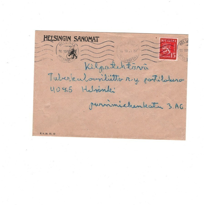 POSTILÄHETYS HELSINGIN SANOMAT