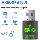USB AX900 Wifi 6 2in1 Bluetooth 5.4 Adapter 2.4GHz/5GHz Dual - pikkukuva 1