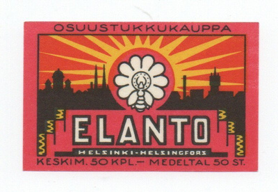 Osuustukkukauppa ELANTO, Helsinki. Etiketti