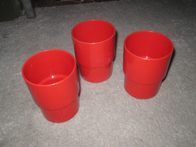 SARVIS 3 kpl punaisia mukeja 0,3 l - Made in Finland
