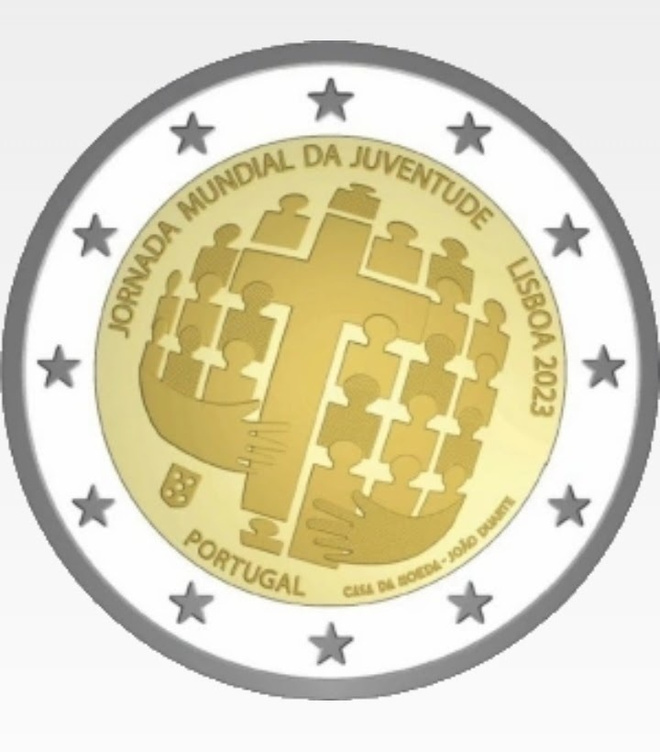 Portugali 2023 2 euro CC world youth day unc