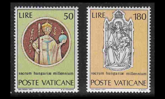Vatikaani 594-5 ** Kristinusko Unkarissa 1000v (1971)