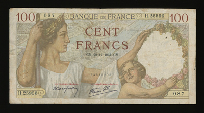 Ranska 100 Francs 20.11.1941, P-94 VG+