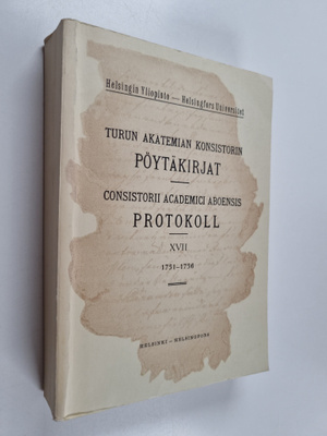Turun akatemian konsistorin pöytäkirjat; Consistorii Acad...