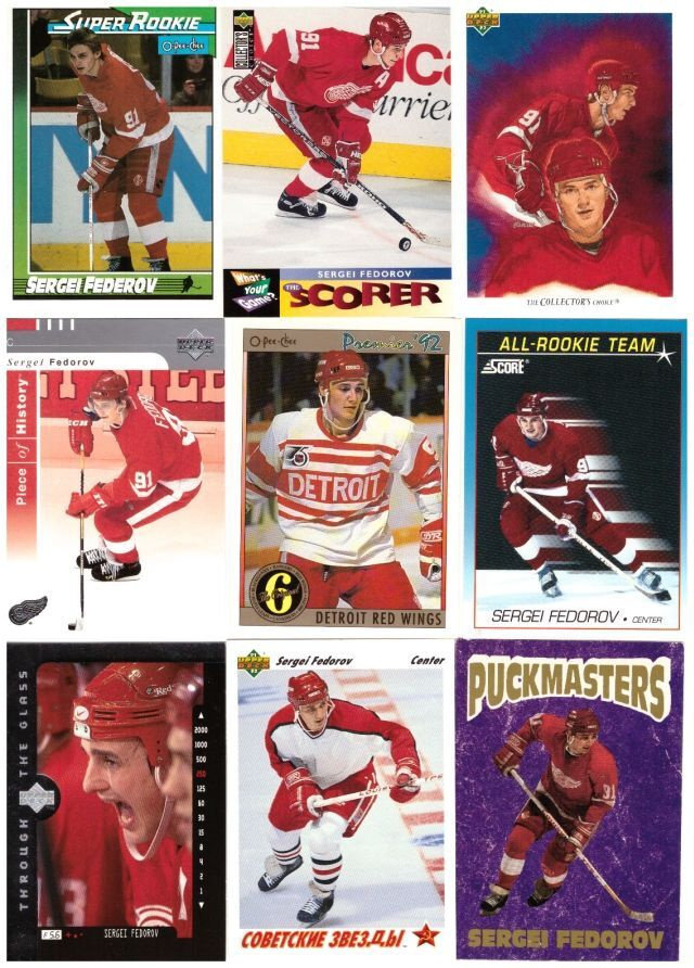 9 x Legenda SERGEI FEDOROV Detroit Red Wings