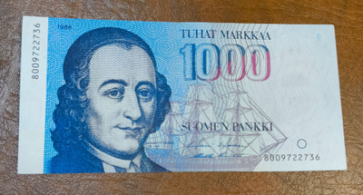 1000 markkaa v.1986 ilman Litt.