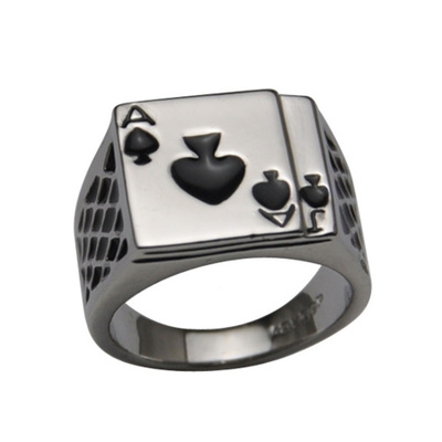82 .. Pata Ässä Tyylikäs Silver Stainless Steel .. Sormus