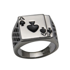 82 .. Pata Ässä Tyylikäs Silver Stainless Steel .. Sormus - pikkukuva 1
