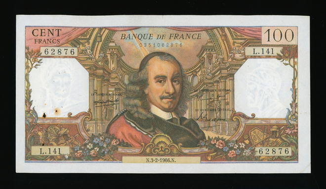 Ranska 100 Francs 3.2.1966.N, Corneille, P149b