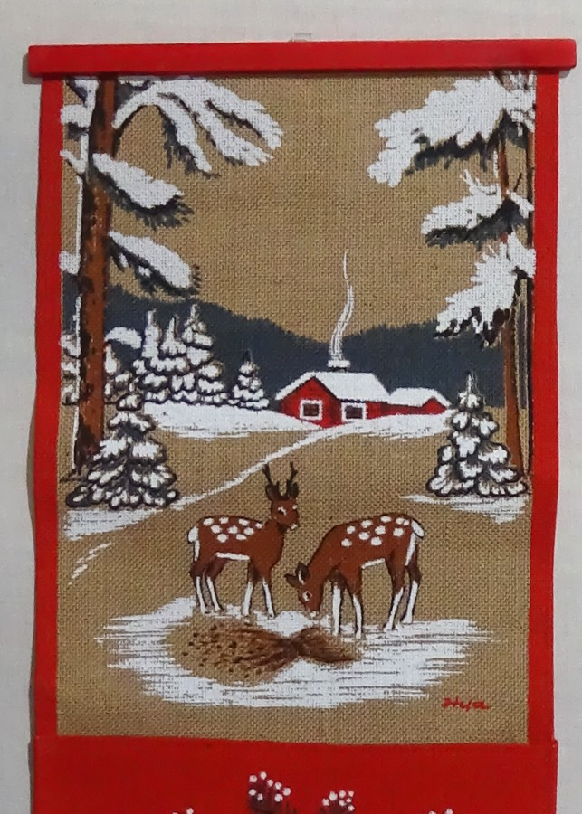 Vintage joulutaulu - Bambit - tasku korteille