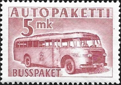 1952 AP 6  tummanpunainen 5 mk  ** LaPe AP 6 b