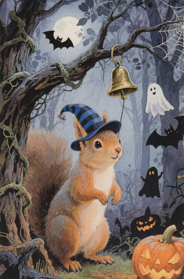 Halloween oravalla sininen hattu