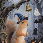 Halloween oravalla sininen hattu - pikkukuva 1