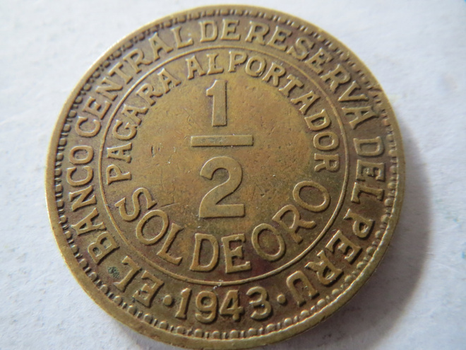 Peru 0,5 sol de oro 1943