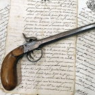 Isokaliiperinen pitkäpiippuinen nallilukkopistooli, n. 1850 - pikkukuva 2