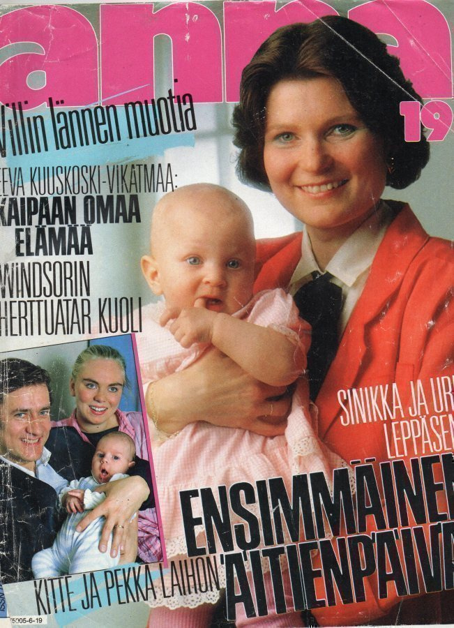 Anna n:o 19 1986 Sinikka & Urpo & vauva. Pekka & Kitte & vau