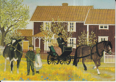 Erkers Marie Persson: Hevonen, rattaat, lehmä. lapset e62