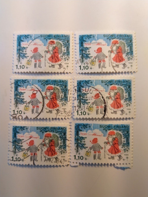 Joulupukki ja tonttu postimerkki 1,10 markka 1984