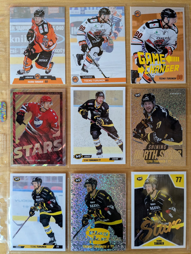 Teemu Turunen (HPK, HIFK, Kärpät) 9 erilaista korttia