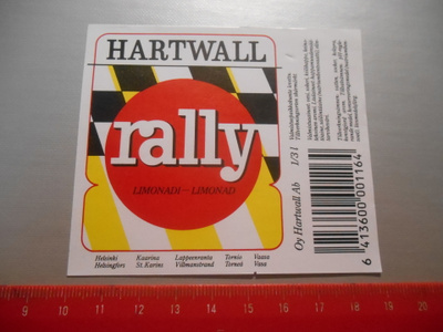 Rally limonadi Hartwall etiketti