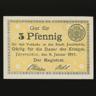 Saksa Notgeld 5 Pfennig, Jarotschin 9.1.1917 - pikkukuva 1