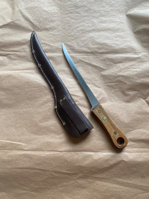 Vintage Böker F8S Fileerausveitsi ja nahkatuppi