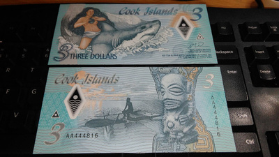 Cook Islands 3 dollars 2021 UNC Polymer