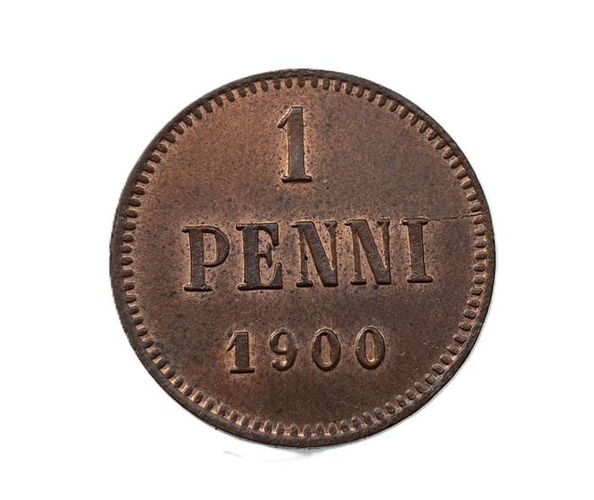 1 penni 1900 - hienokuntoinen!