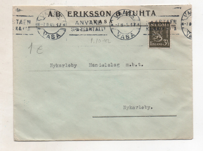 Firmakuori 1945 ERIKSSON & HUHTA  VAASA