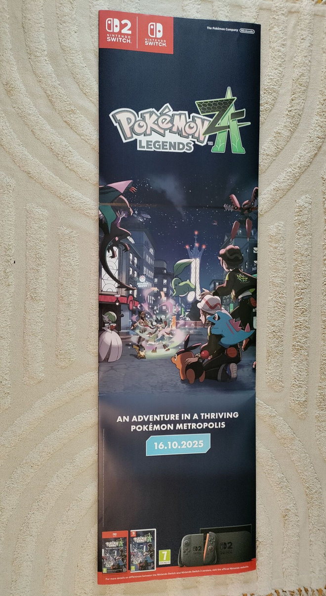 Pokemon Legends Z-A pahvinen promoständi