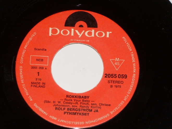 7" ROLF BERGSTRÖM & Pyhimykset - Rokkibaby - single 1975 EX+