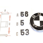 BMW vannekeskiöt – Musta-valko – 56mm (4kpl sarj - pikkukuva 4