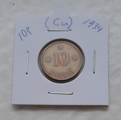 10 penniä (Cu) 1934