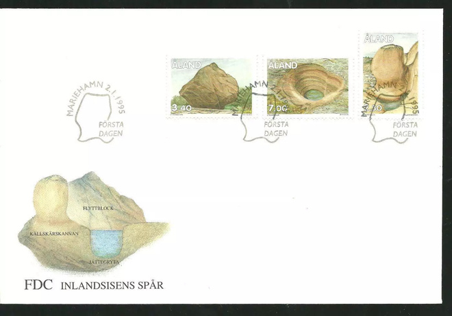 ÅLAND EPK FDC 1/1995: Geologia, kivet sarja