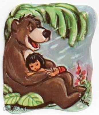 EO 9004 DISNEY / VIIDAKKOKIRJA: Mowgli nukkuu Baloon sylissä