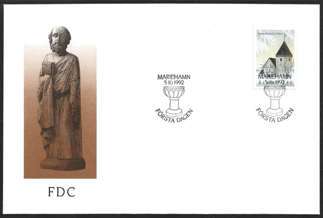 FDC Åland 1992 Hammarlandin kirkko  LaPe ÅL 064