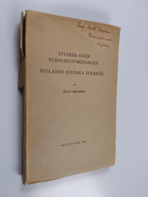 Olav Ahlbäck : Studier över substantivböjningen i Finland...
