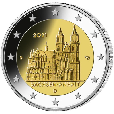 ** SAKSA 2€ 2021 Sachsen-Anhalt pillerissä **
