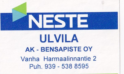 Ulvila. NESTE , AK - Bensapiste Oy   b420