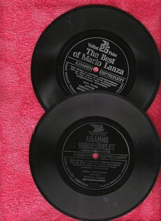 Näytelevy, 4 kpl. , ilmainen, mm. Mario Lanza.